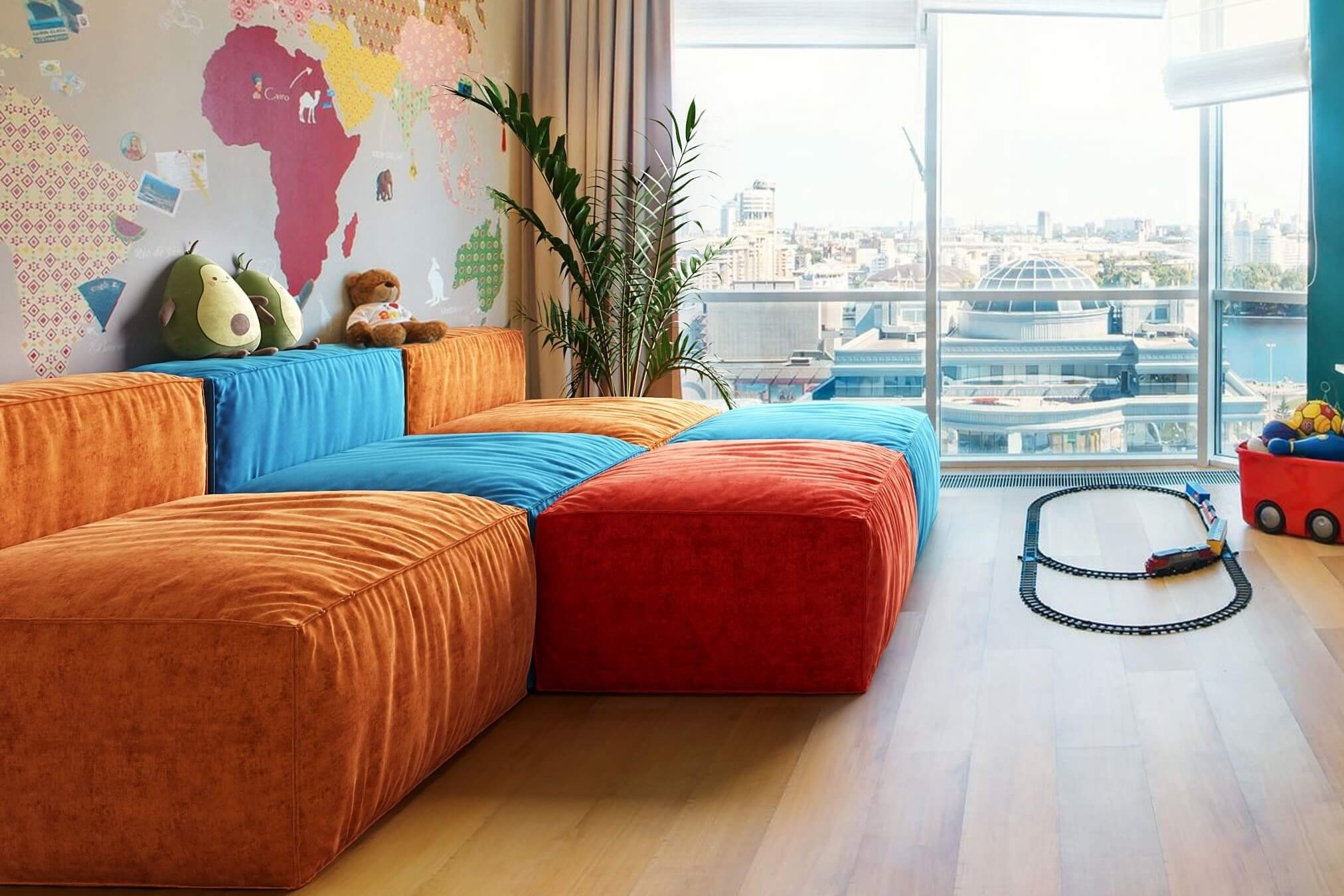 Диван в интерьере детской